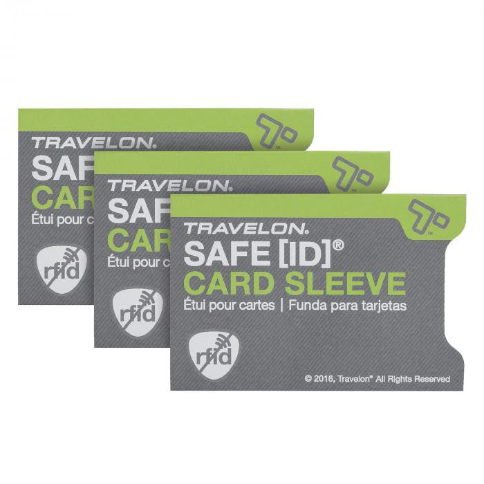 Travelon Set of 3 RFID Blocking Card Sleeves - Gray Irv's Luggage Travelon Set of 3 RFID Blocking Card Sleeves - Gray Irv's Luggage