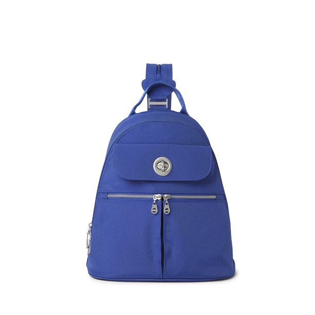 cobalt blue leather backpack Baggallini Naples Convertible Backpack