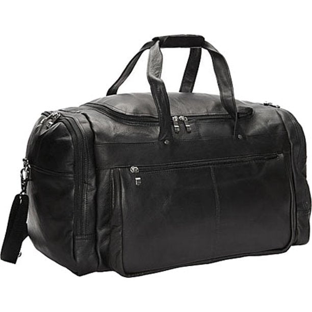 david king women's mid size leather backpack David King Extra Large 23" Multi Pocket Leather Duffel Bag