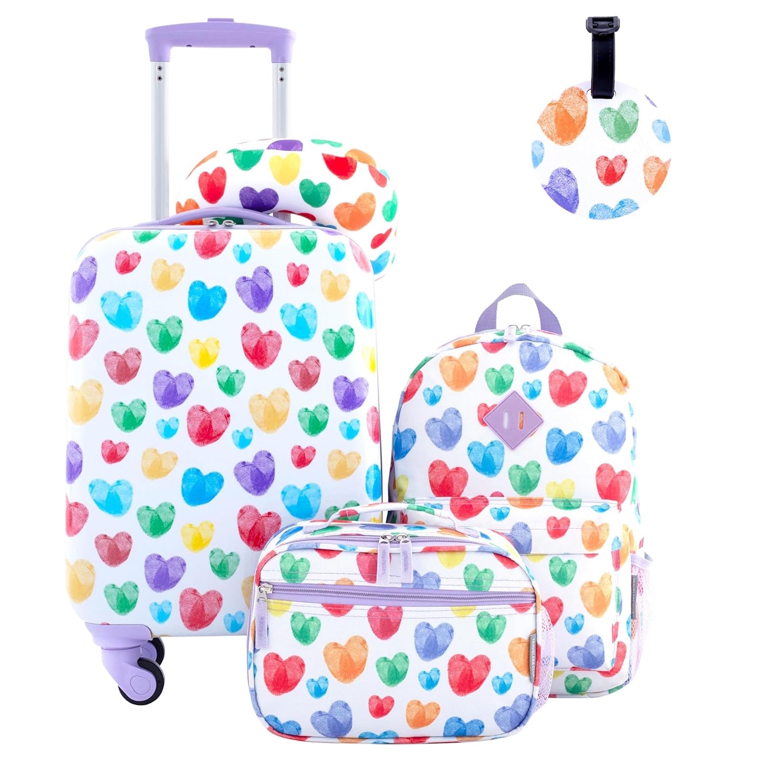 Travelers Club Kids Piece Travel Luggage Set Thumbprint heart