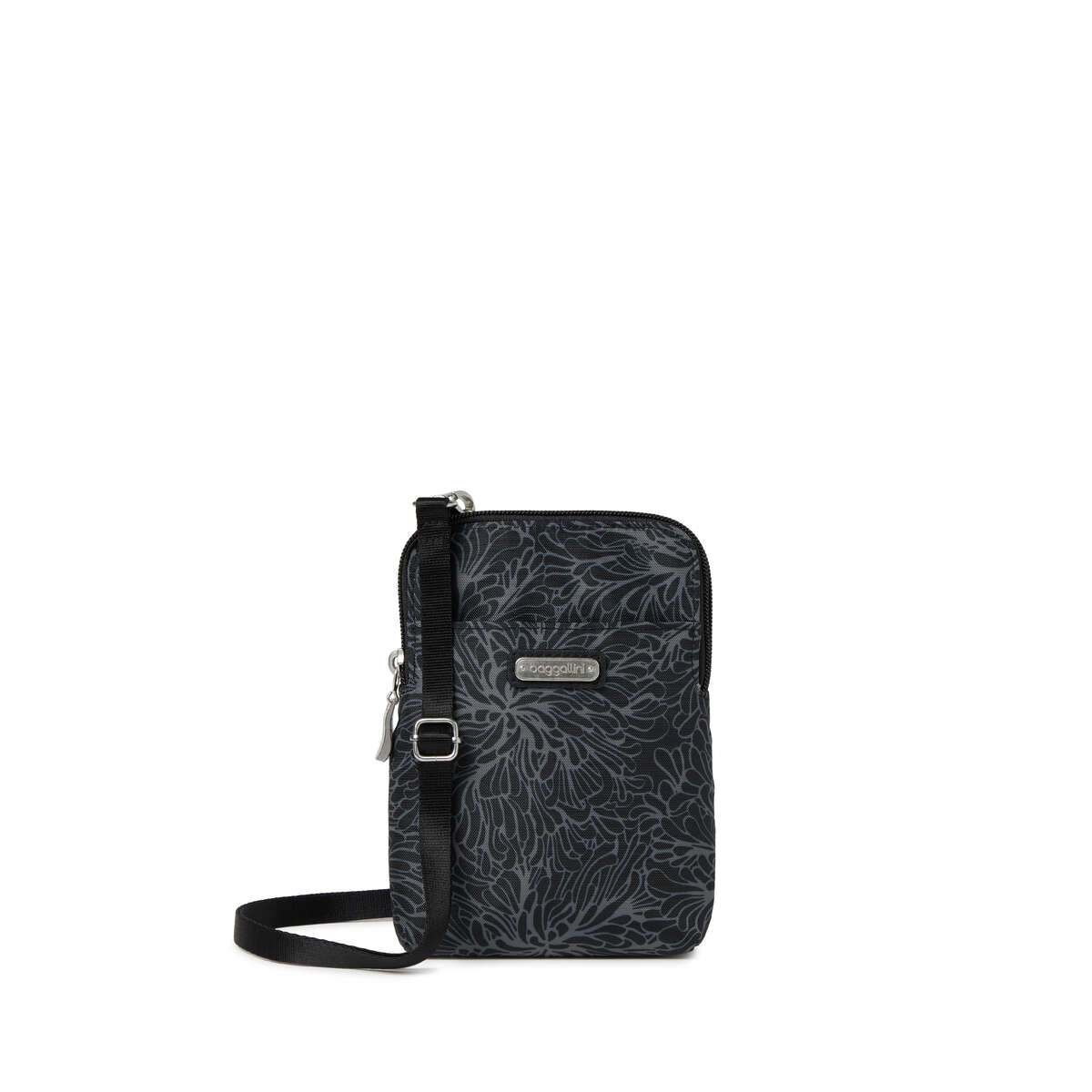 Baggallini Take Two RFID Bryant Crossbody Pouch Midnight Blossom