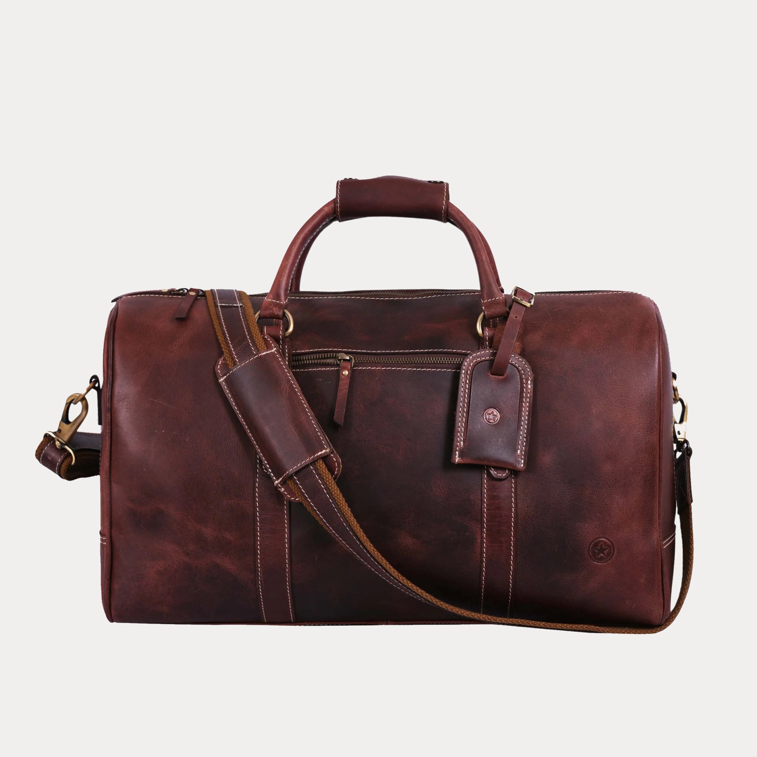 aaron leather travel duffel bag Aaron Leather Goods Taranto Leather Weekender Bag