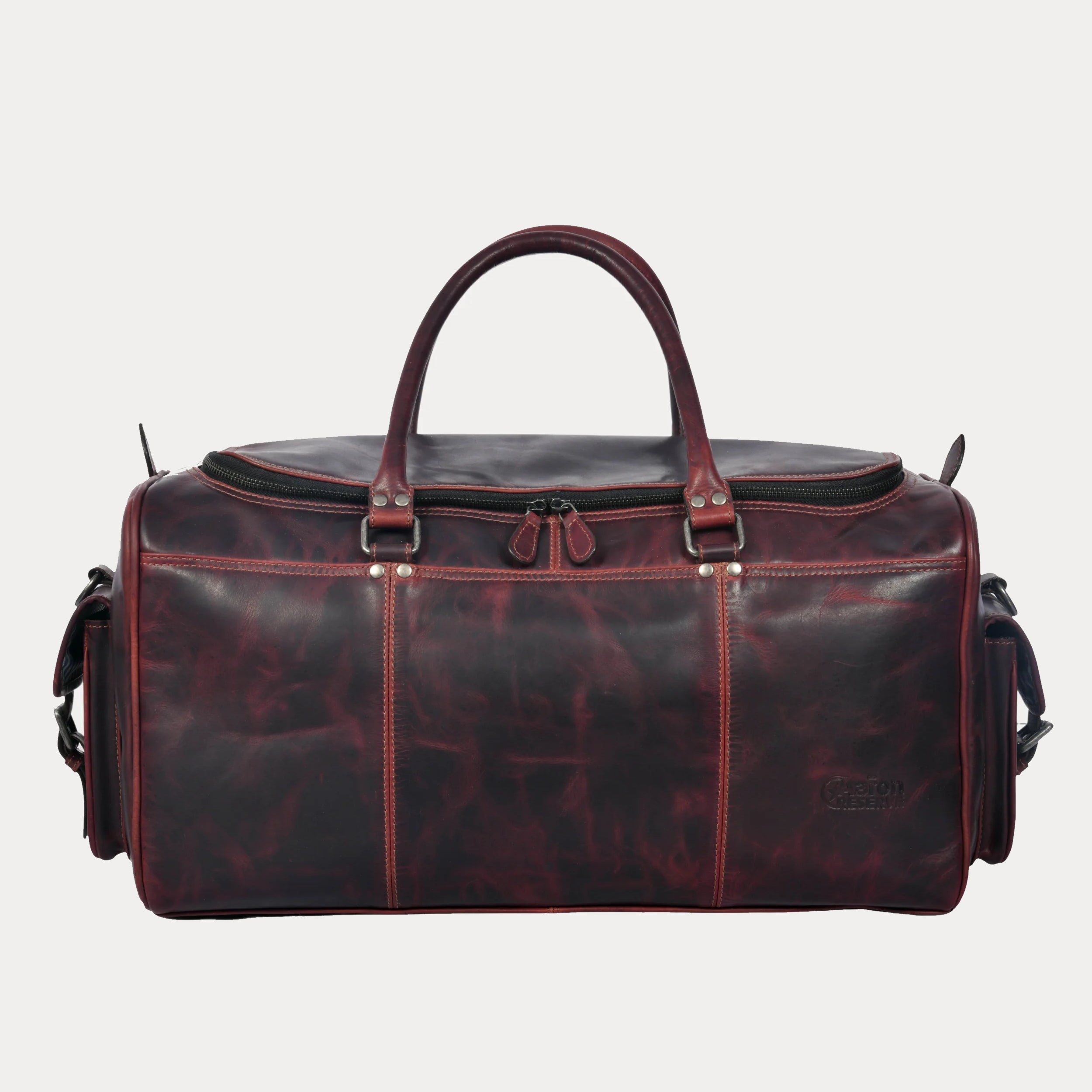 Aaron Leather Goods Premium Leather Duffel Bag