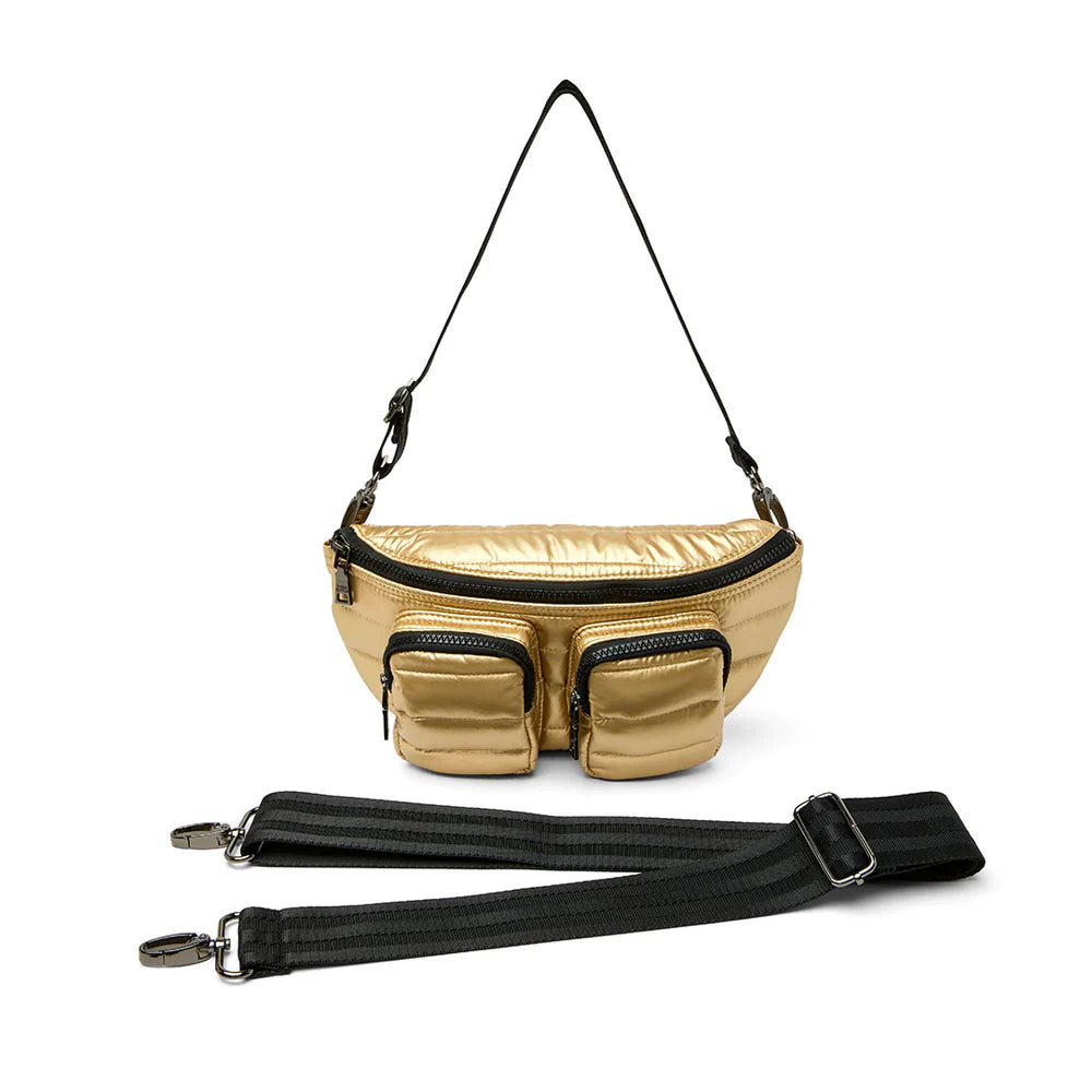 Think Royln Double Down Crossbody/Fanny Pack Pearl Mineral Gold
