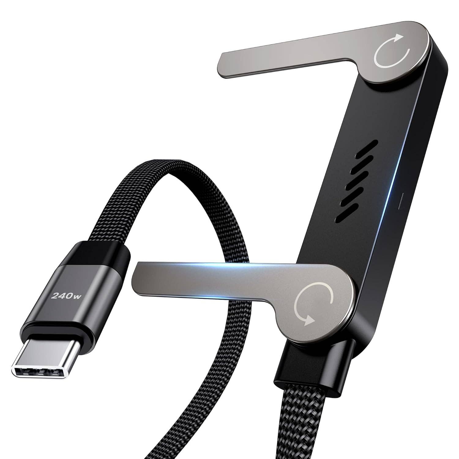 Tech Trendz USB-C Cable & Phone Stand - 2 Colors: Black