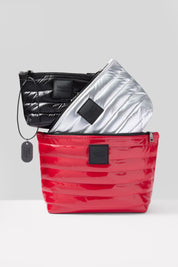 Think Royln Travel Trio Organizational Pouches Set of 3 - Lipstick/Black/Silver