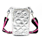 Mavi Bandz Water Bottle Bag Crossbody Hydro Puffer Tote - Silver
