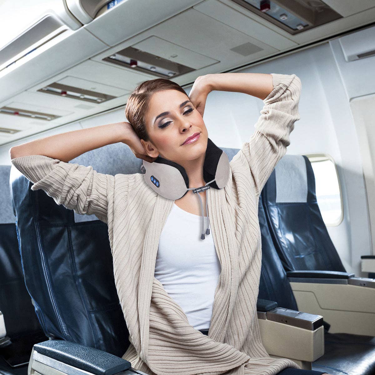 Zummy Rechargeable Neck Pillow Massager - Black