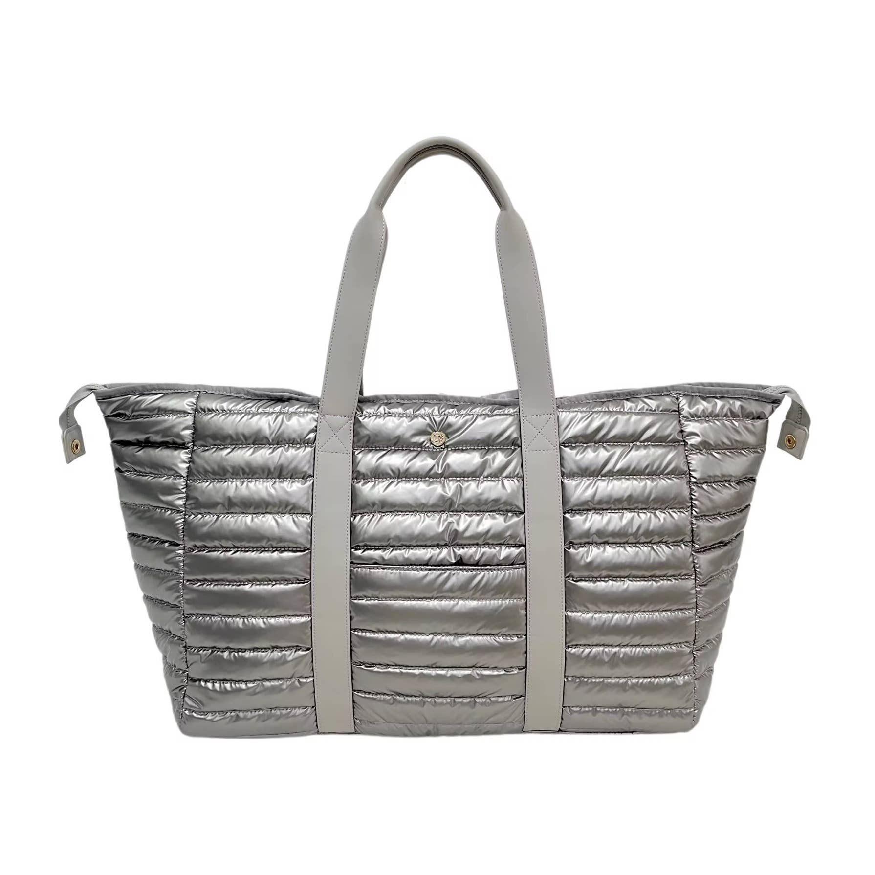 Lemonbella Puffer Weekender Duffle Travel Bag Pebble Gray