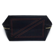 KUSSHI Signature Make Up Bag - Satin Black with Leopard Interior