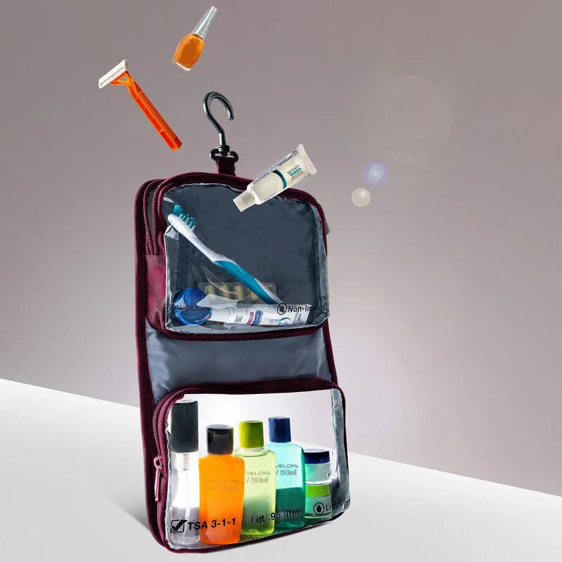 Wet/Dry 1 Quart Bag with Bottles and Jars - Burgundy
