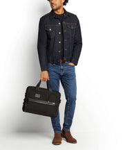 TUMI Alpha Expandable Organizer Laptop Brief - Navy