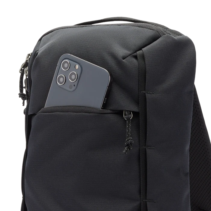 Cotopaxi Todo 8L Sling - Cotopaxi  Black Front Side View showing front aippered pocket 