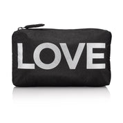 Hi Love Mini Padded Zipper Pack in Black with Silver "LOVE"