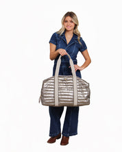 Lemonbella Puffer Weekender Duffle Travel Bag Pebble Gray