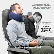 Travelon Transit Premium Neck Pillow - Navy/Gray