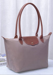 Mimi Dorian 20" Nylon Tote Bag: Taupe