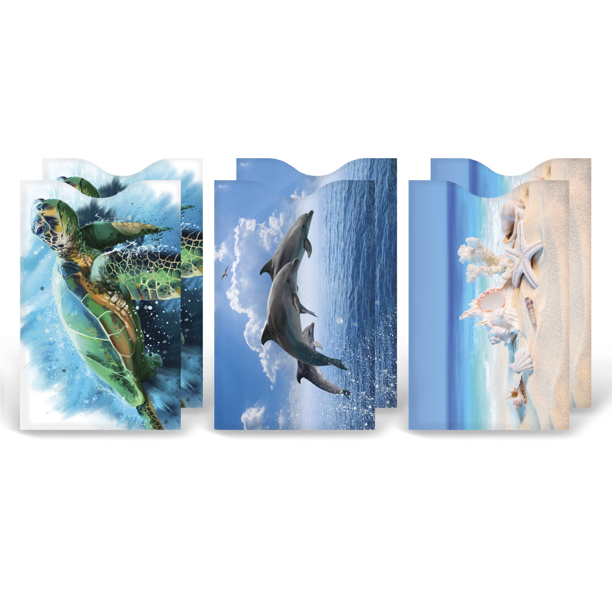 Monarque Set of 6 - Sealife RFID Credit Card Sleeves