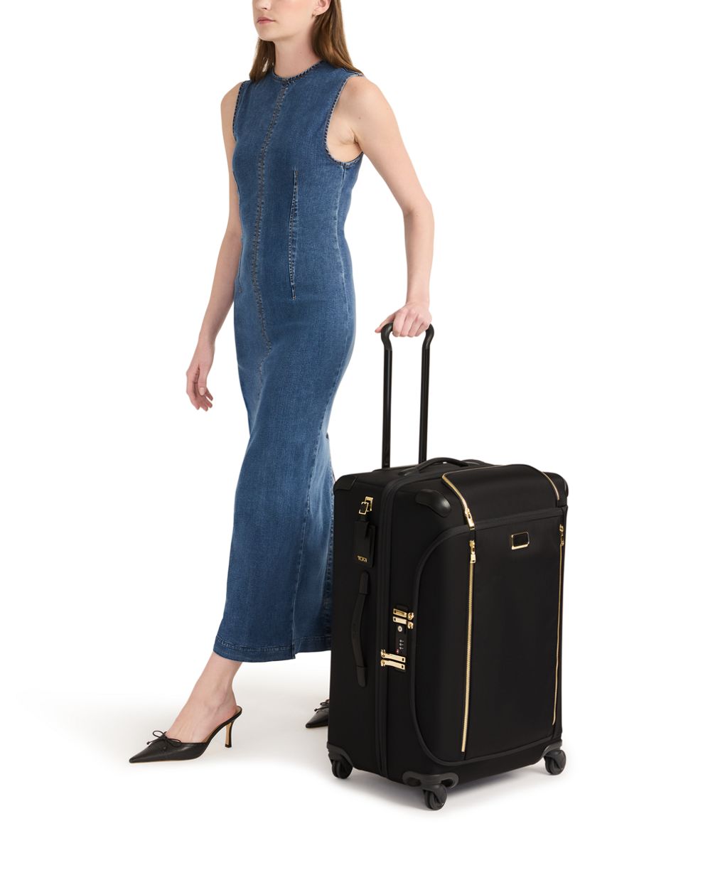 TUMI Voyageur Léger Medium Dual Access Expandable Checked - Black/Gold