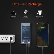 Hypergear 10,000mAh ClearCharge Transparent Fast Charge Power Bank with 20W USB-C PD
