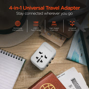 Hypergear WorldCharge Universal Travel Adapter with USB-C - White
