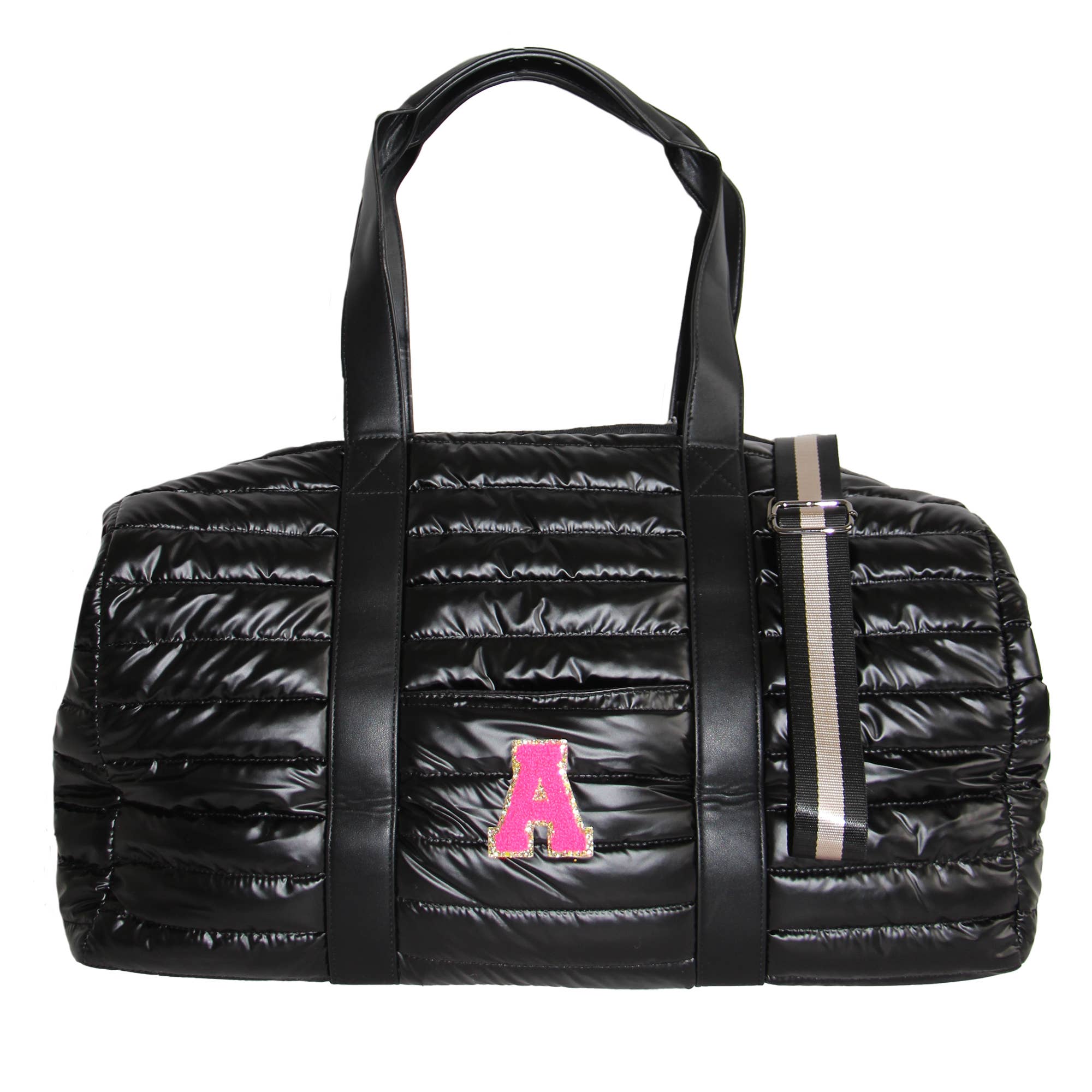Lemonbella Puffer Weekender Duffle Travel Bag Black 
