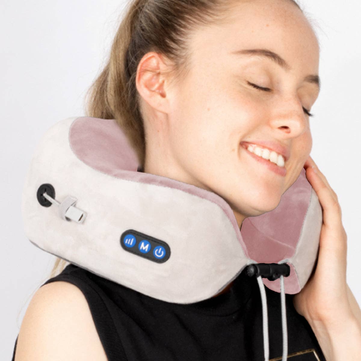 Zummy Rechargeable Neck Pillow Massager - Black