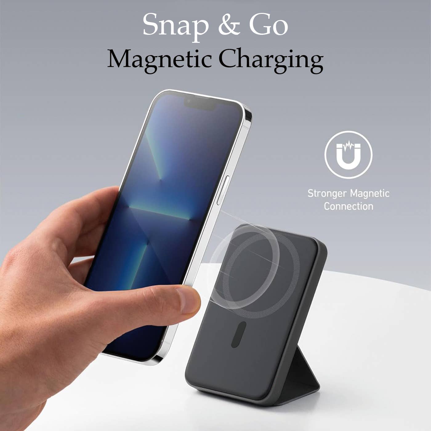 PhunkeeTree Magnetic Wireless Charging Power Bank with Stand: White