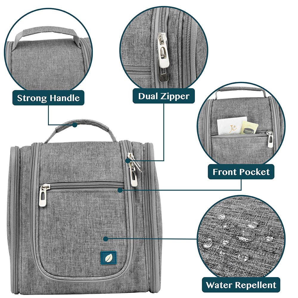 Pavilia Hanging Toiletry Bag: Heather Gray