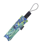 RainCaper Van Gogh Irises Travel Umbrella – Compact, One-Touch Open & Close