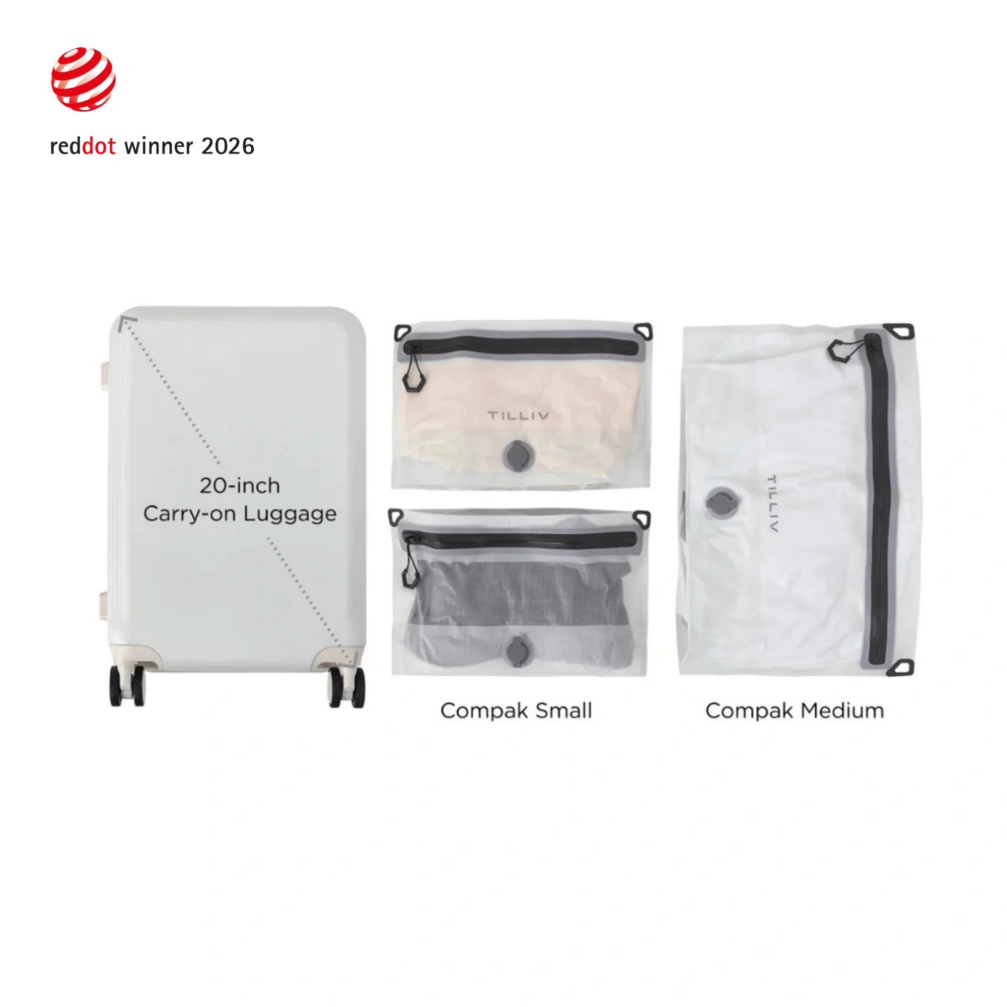 TILLIV Compak Small with Zipper Guard -  Digital White
