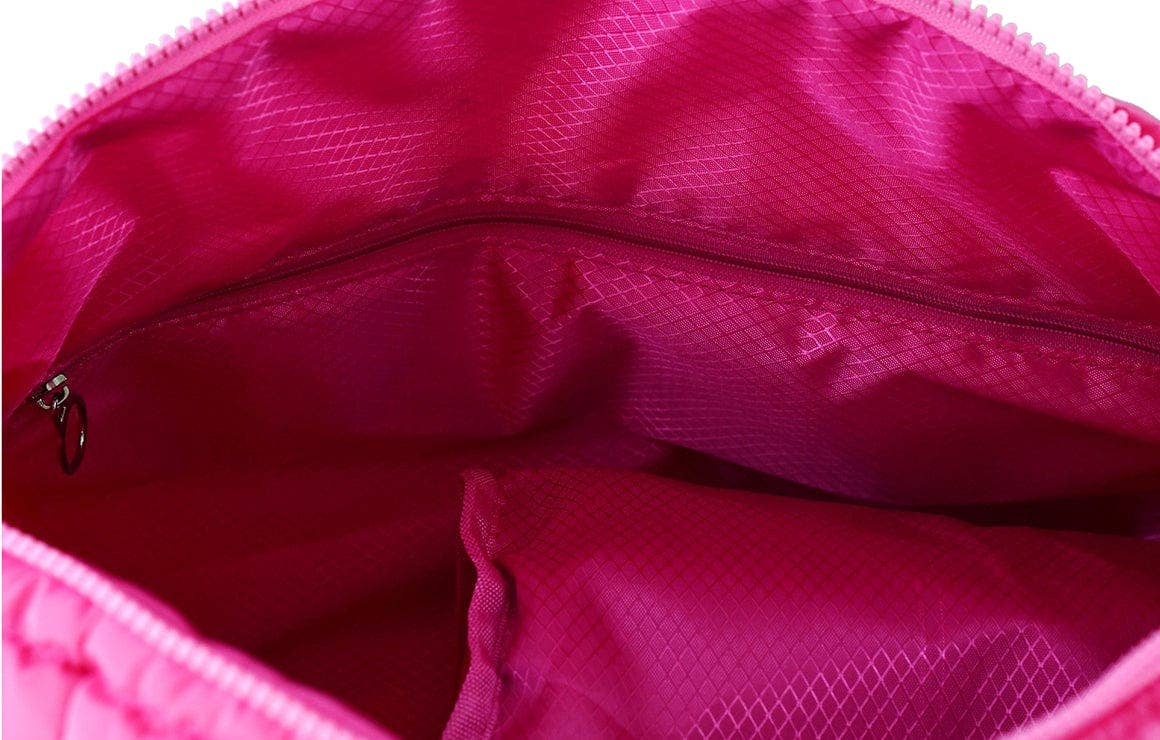 Mimi Quilted Puffer Weekender/Duffel Bag: Navy
