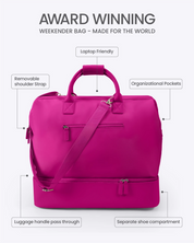 NOBL Travel Drop Bottom Weekender Bag - Hot Pink