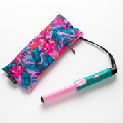 Glister “Mini Curls” Dual Voltage Travel Clip Curler with Carrying Pouch - Watermelon