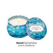 RainCaper Monet Water Lilies Scented Candle Collection Set of 4 Tins