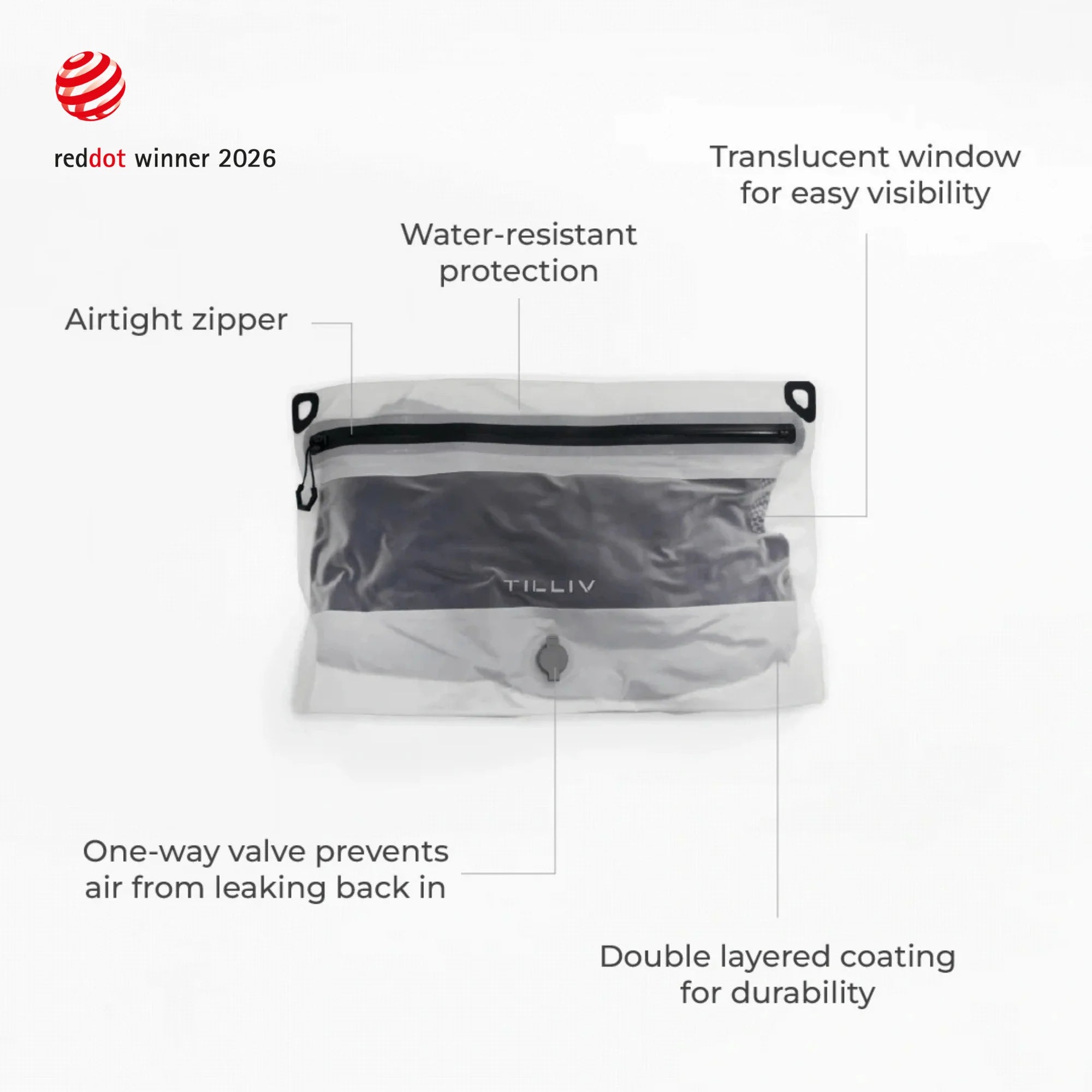 TILLIV Compak Medium with Zipper Guard -  Digital White