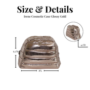 Lemonbella Cosmetic Puffer Makeup Travel Bag Metallic Gold