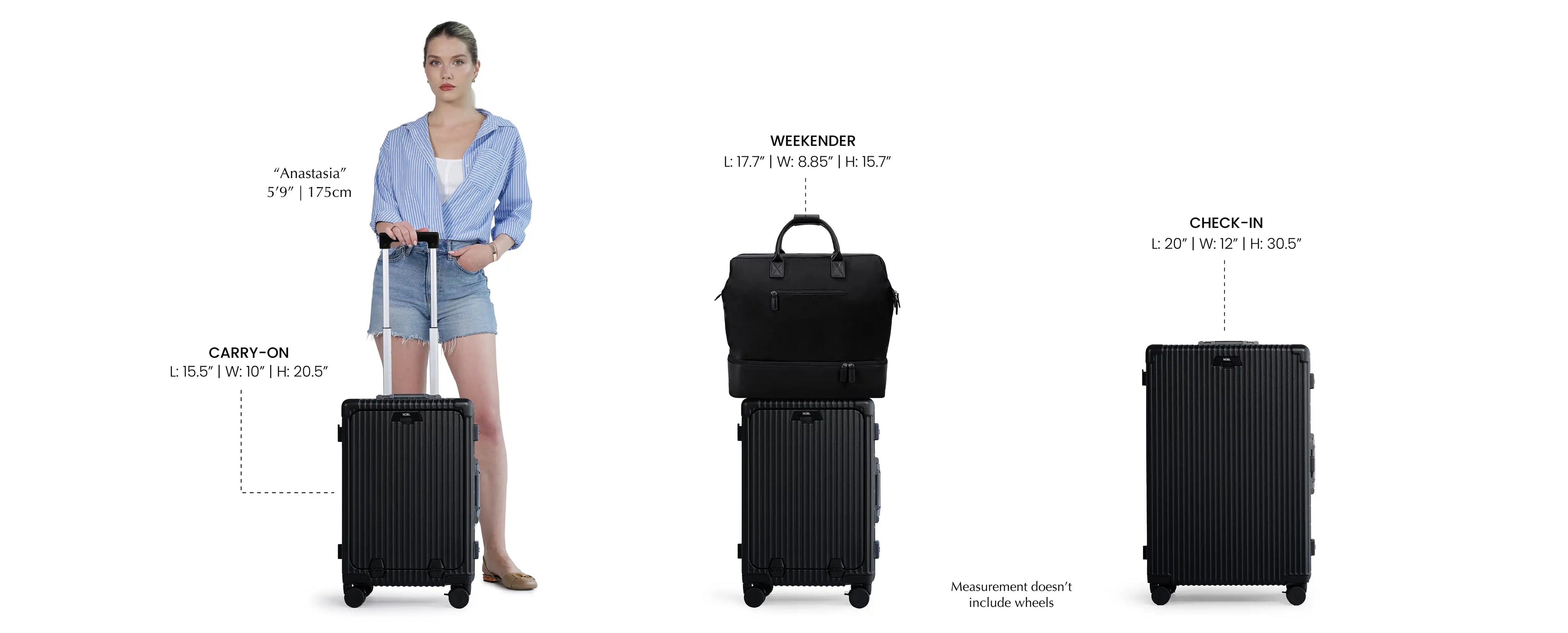 NOBL Travel Drop Bottom Weekender Bag - Jet Black