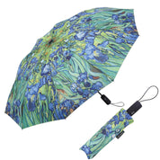 RainCaper Van Gogh Irises Travel Umbrella – Compact, One-Touch Open & Close