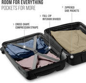 Feelway Luggage 24" Expandable Spinner - Black