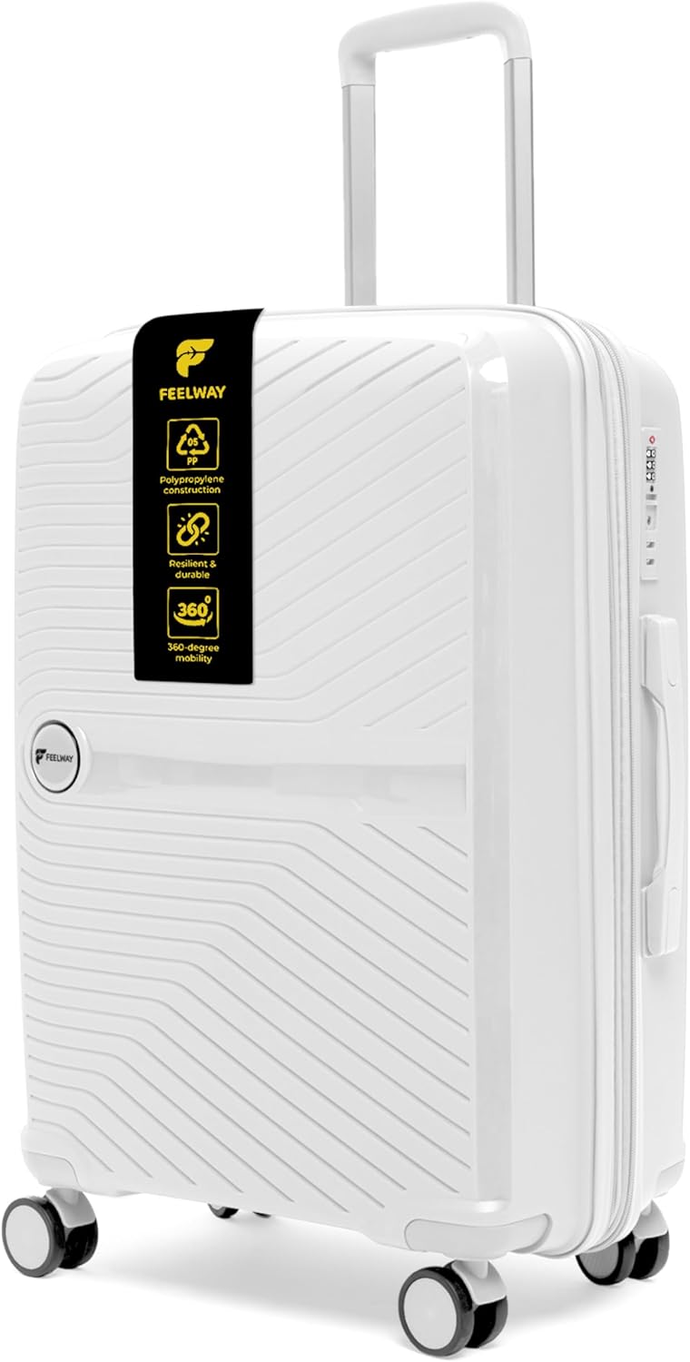 Feelway Luggage 24" Expandable Spinner - White