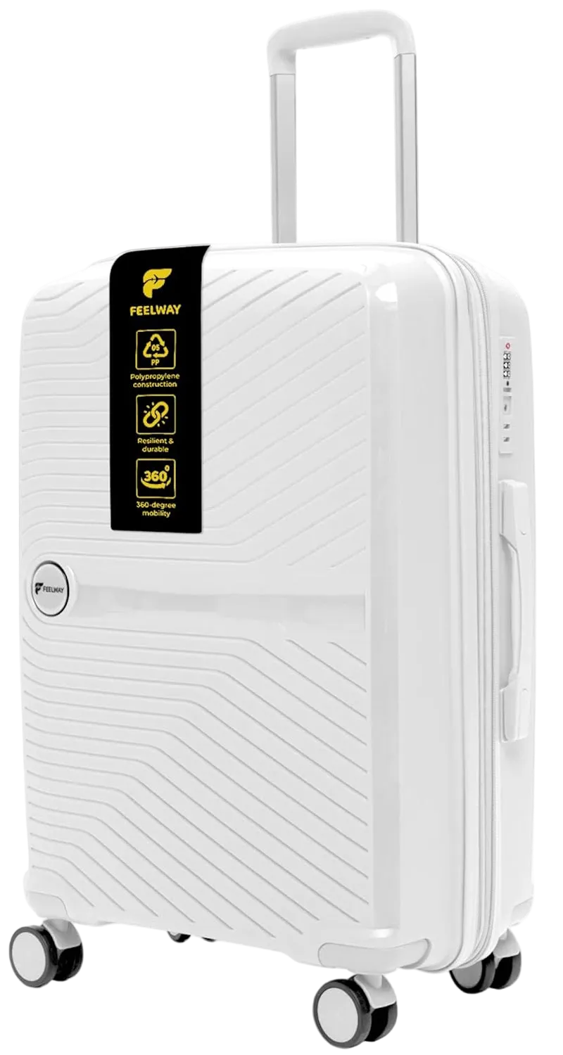 Feelway Luggage 24" Expandable Spinner - White