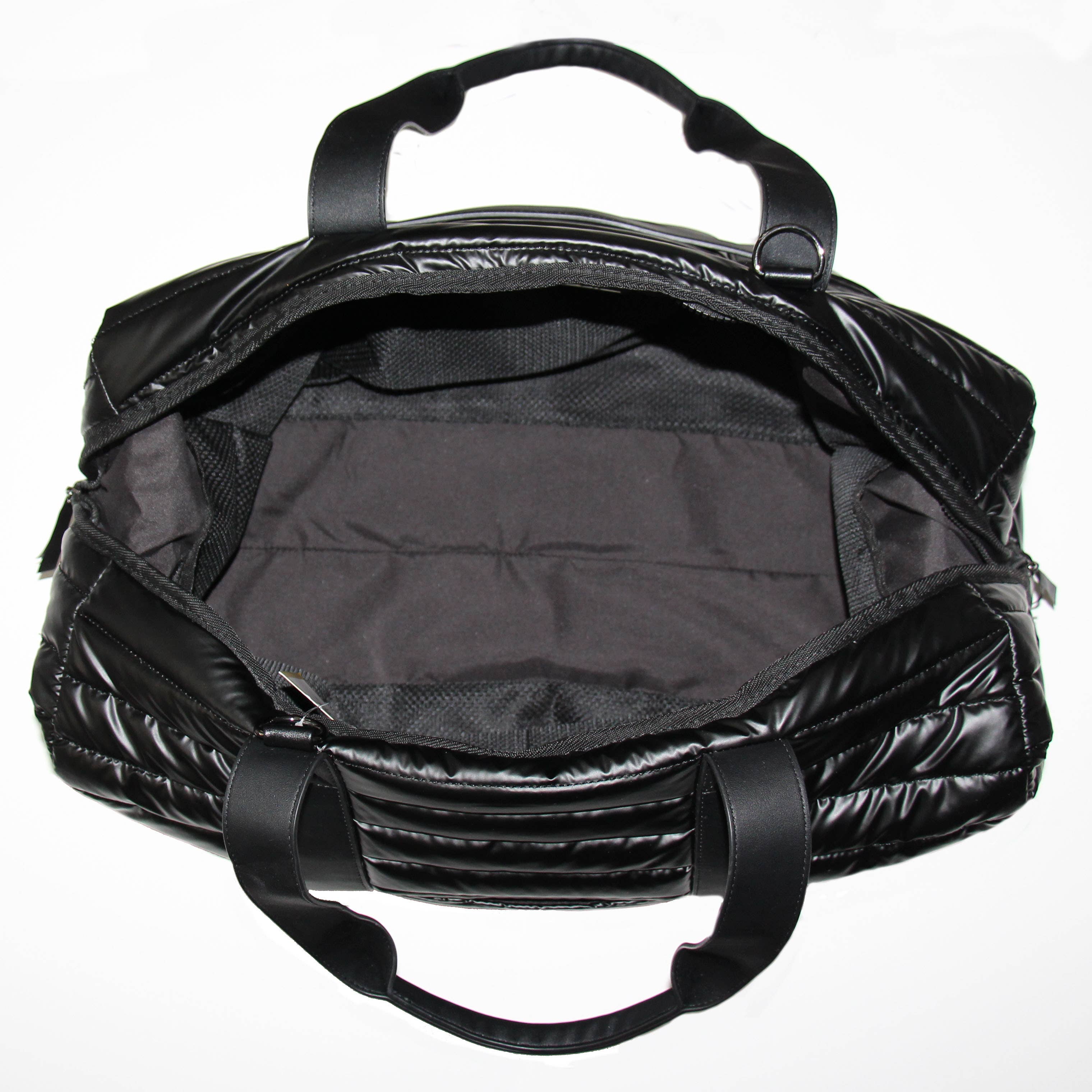 Lemonbella Puffer Weekender Duffle Travel Bag Black 