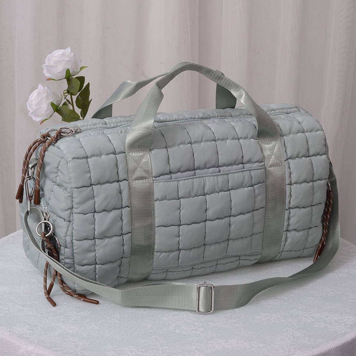 Mimi Quilted Puffer Weekender/Duffel Bag: Bubblegum