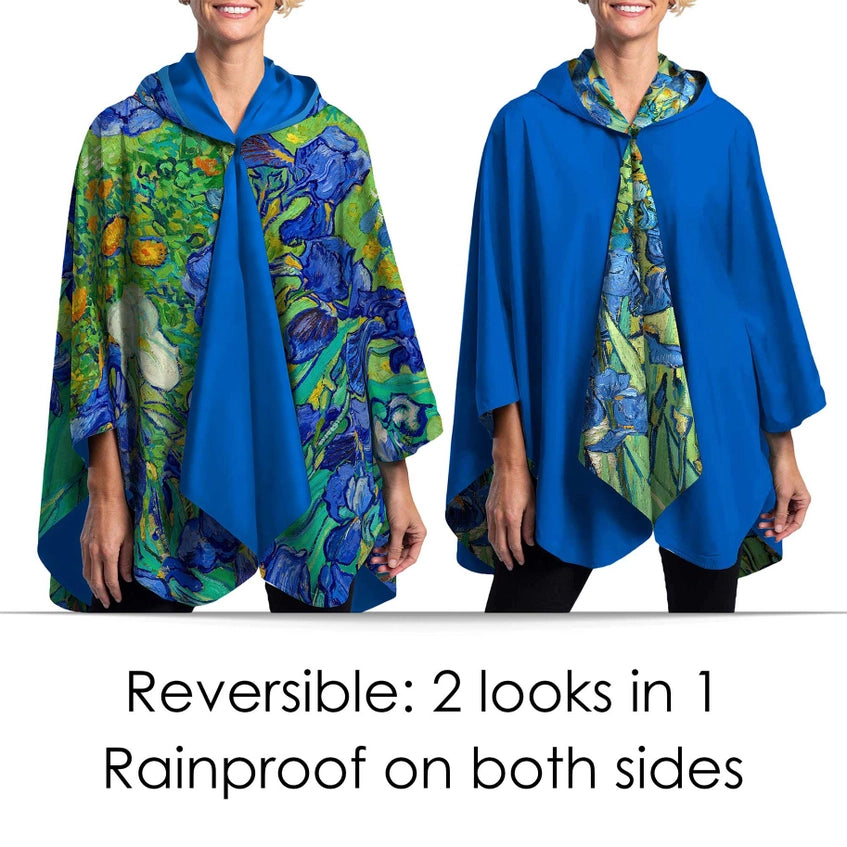 RainCaper - Van Gogh "Irises" Reversible Rain Cape