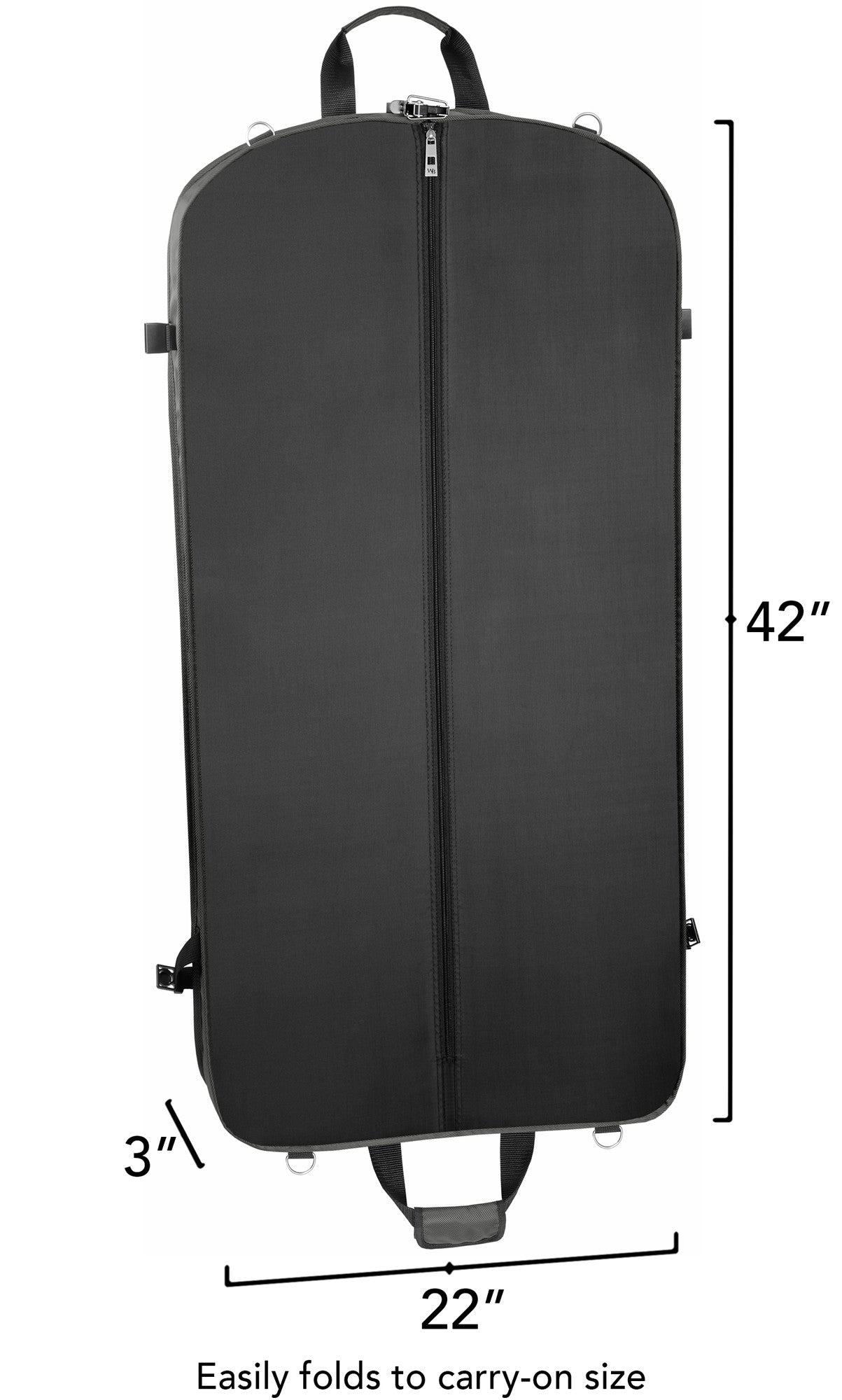 Wally Bags 42" Premium Travel Garment Bag w/Pockets - Grey