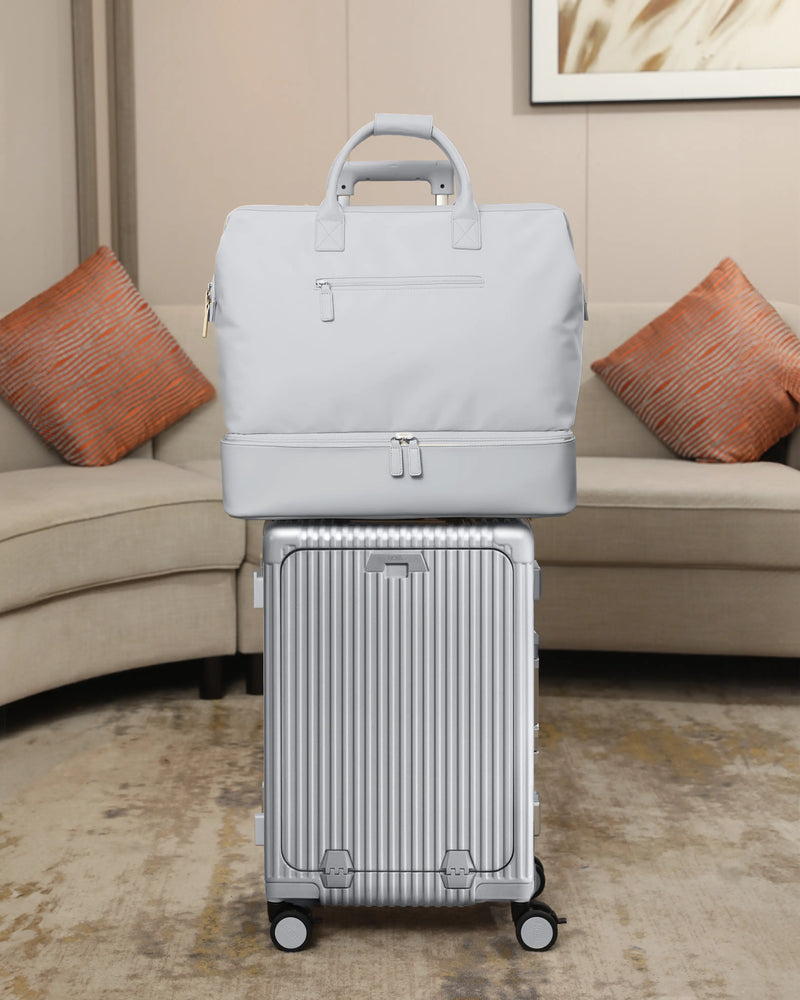 NOBL Travel Drop Bottom Weekender Bag - Silver