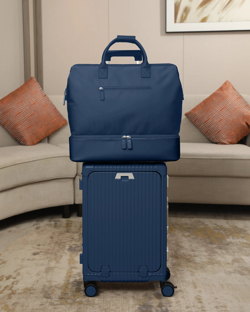 NOBL Travel Drop Bottom Weekender Bag - Midnight Blue