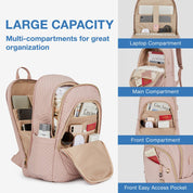 Bagsmart Bonchemin 15.6 inch Laptop Backpacks - Pink