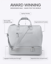 NOBL Travel Drop Bottom Weekender Bag - Silver